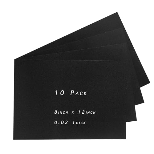 Image of 10 Pack A4 Size Black Opaque Rigid PVC Sheets, 0.5mm Thick, 297mm x 210mm Plastic Sheet for DIY Office Cutting, Signs, Display Projects