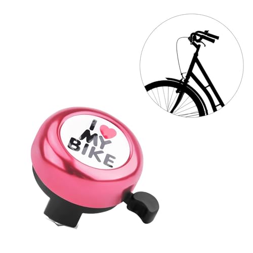 Campanello per Bicicletta,I Love My Bike Campanello Bici Bambino Campanello Bici con Suono Forte e Chiaro,Alluminio Campanello per Bici Set per la Maggior Parte delle Biciclette Rosa