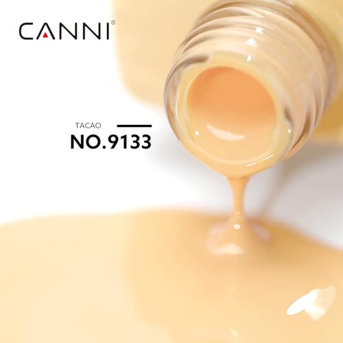 Image of CANNI Pastel Yellow Gel Nail Polish, 1Pcs Pale Light Yellow Gel Polish Color High Gloss Soak Off U V Manicure Salon DIY