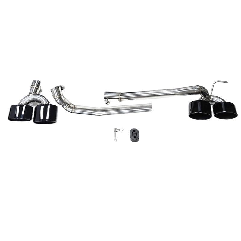 Tubo escape coche Tubo de para escape acero inoxidable para sistema para con silenciador(Black 26cm)