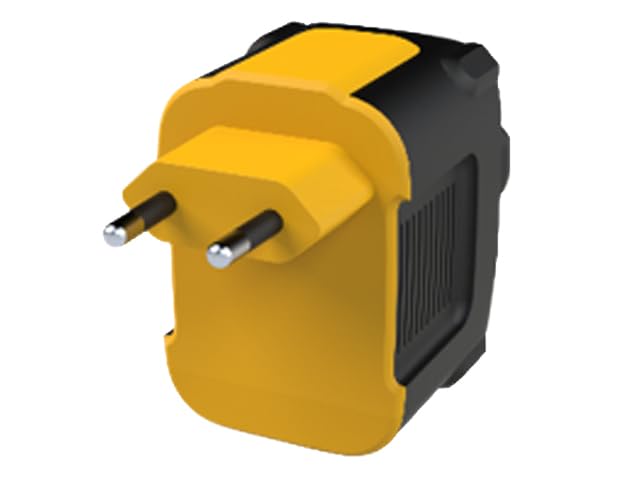 DEWALT 49.5W Dual USB i USB-C Szybka ładowarka EU adapter gniazdka, 2-portowa kompaktowa ładowarka ścienna do iPhone'a 17/16/15/14, Galaxy, Pixel, iPad - wytrzymała ładowarka czarny i żółty (kabel nie