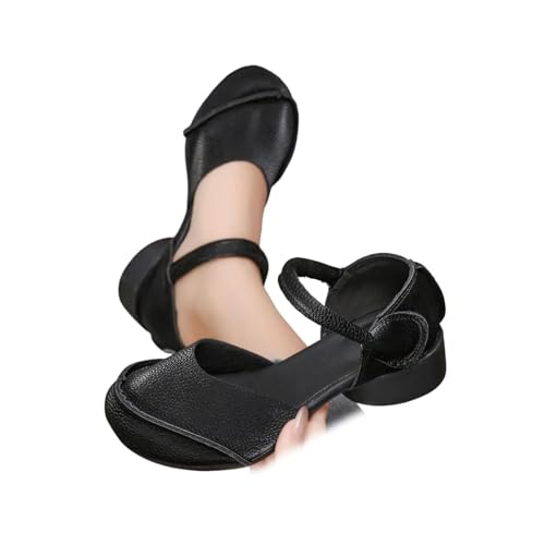 Women's Mary Jane Fashion Square Toe Easy Buckle Low Heel Slip On Flats Casual Walking Footwear for Ladies