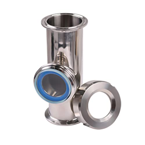 YUEWO Stainless Flute Sections with 2” Red Copper Bubble Plate Set for 304 Stainless Steel Flute Reflux Column Still