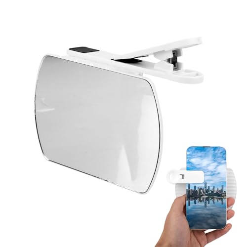 Phone Camera Reflector, 110 Degree Adjustable Smartphone Camera Mirror Reflection Clip with Storage Case and Cleaning Cloth for All Mobile Phone Cameras