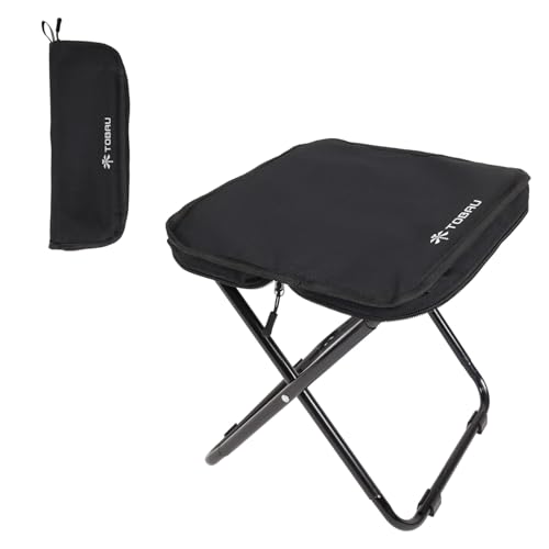 [TOBAU] アウトドアチェア コンパクト 軽量 ジップタイプ 折りたたみ椅子 折り畳み椅子 キャンプチェア ミニサイズ (ブラック)