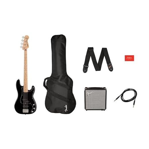 Affinity Precision Bass PJ Pack Maple Black + Gig Bag + Bag Förstärkare 15