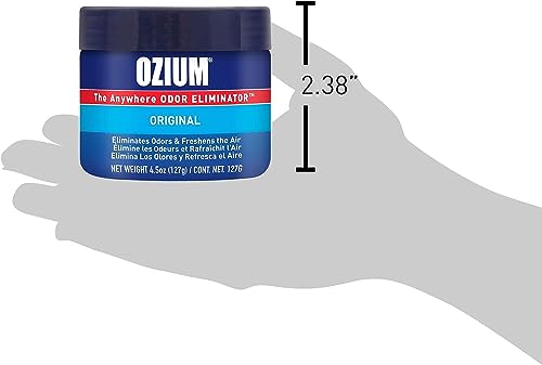 Image of Ozium Air Sanitizer 4.5 oz Gel: Odor Eliminator for Strong Odor, Car Air Freshener (Original, 1 Pack)