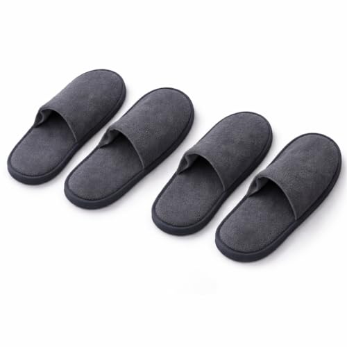 topolenashop 2 Paia Pantofole Monouso Hotel Grigie Chiuse Taglia 39/42 Unisex Antiscivolo – Ciabatte Ospiti da Viaggio Spa B&B Leggere e Confortevoli 90128