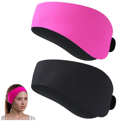 Swimming Headband-Waterproof Swim Ear Band Protection for Kids and Adults Doctor Recommended to Keep Water Out and Hold Ear Plugs in-Water Headband for Surfing,Diving,Pool,Beach,M Size（Pink+Black）