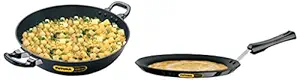 Hawkins - Q56 Aluminium Futura Non-Stick Kadhai Deep-Fry Pan, 4 L, Black Futura Non-Stick Flat Tawa, 26Cm (Q46)