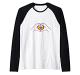 Celebrating Diversity Colorful Heart | Rainbow-Retailers Camiseta Manga Raglan
