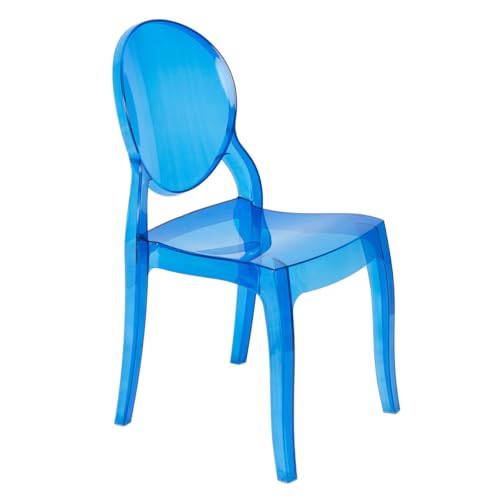 Cadeira de jantar Elizabeth Ghost acrílica transparente Azul translúcido