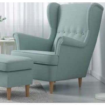 Image of Wing Chair for Living Room Bedroom High Back Arm Chair Cushioned Lounge Chair Single Seater Sofa | (Light Sky Blue)