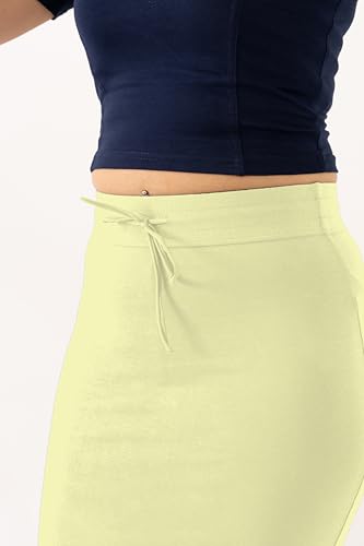 Image of DESI GIRL Cotton Lycra Stretchable Saree Shapewear Petticoat with Drawstring for Women | Fishcut Saree Petticoat with Side Slit for Easy Movement | Saree Shaper | Long inskirt