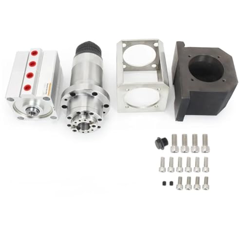 RATTMMOTOR Husillo ATC, CNC 5 rodamientos BT30 unidad de husillo mecánico Cambio automático de herramientas Cabeza de potencia 6000rpm, cilindro neumático de aire y kit de soporte