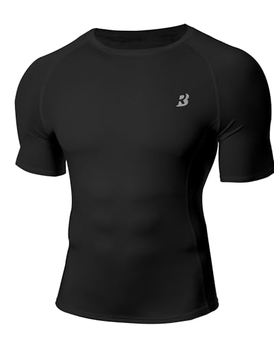 Roadbox 1er Pack Kompressionsshirt Herren Kurzarm, Atmungsaktiv, Schnell Trocknend, Funktionsshirt für Fitness, Fußball & Outdoor