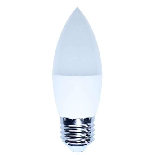 RZL Lighting, Paquete de 10, bombillas de vela LED AC220V E14/E27 7W 9W lámpara de vela de araña de luz LED(Warm white 9w,E27 Tip)