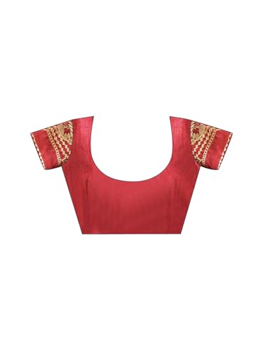 Image of SIRIL Women's Bandhani Printed Embroidery Georgette Saree with Unstitched Blouse Piece