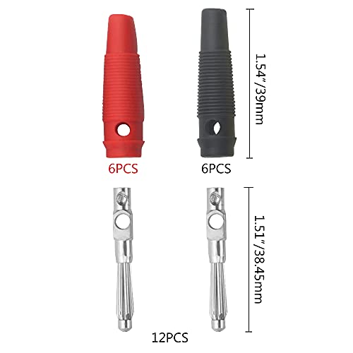 Image of WMYCONGCONG 12 PCS 32A High Current Screw Type 4mm Banana Plugs Male Stackable Connector Speaker Cable Adapter