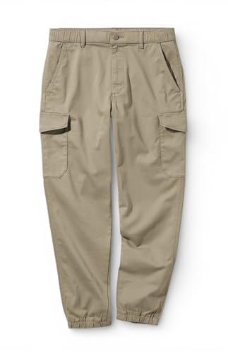 Image of Alan Jones Men's Cargo Jogger Pants | Regular Fit Tapered Joggers with Elastic Waist & Hems | Cotton Stretch Utility Pocket Track Pants | Casual Everyday Wear