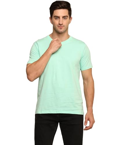 Image of Unisex Round Neck Plain T-Shirt | Combed Bio-Washed Ring Spun Cotton for Men & Women, Short Sleeves