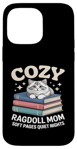 Cozy Book Lover Ragdoll Mom �\�t�g�y�[�W �Â��Ȗ� �X�}�z�P�[�X iPhone 14 Pro Max �p
