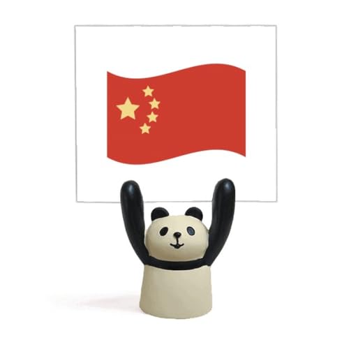 Porte-mémo drapeau chinois étoiles et panda support déco de table