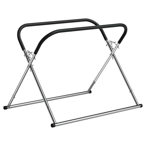 WilTec Chevalet Support Pare-Brise Pliable - 1085 x 960 x 1040 mm/réglable en Hauteur Jusqu’à 100 cm/Charge Jusqu’à 75 kg - tréteau Support de Peinture Maintien Montage Automobile