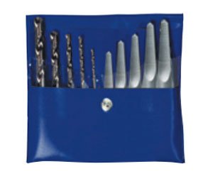 Irwin 11118 Hanson Straight Flute Extractor &amp; Cobalt Drill Bit Set in Vinyl Pouch - 10-Piece
