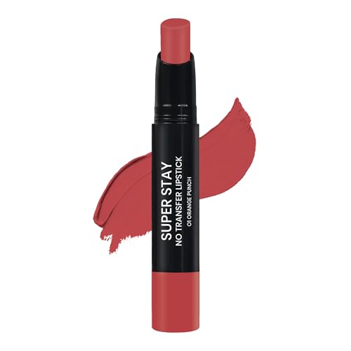 Image of Maliao Super Stay No Transfer Lipstick | Long Lasting Matte Finish | Waterproof & Smudge-Proof Formula | High Pigment Color | Lightweight & Comfortable Wear | Orange Punch, 3.8g