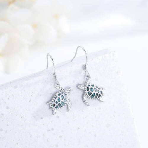 Ocean Earrings 925 Sterling Silver Turquoise Sea Animal Dangle Drop Earrings Beach Themed Jewelry Gifts for Women Girls2