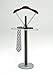 InRoom Designs Kings Brand Silver/Walnut Finish Wood & Metal Suit Valet Rack Stand Organizer,