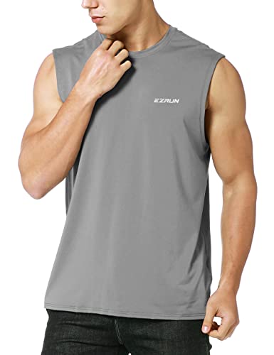 EZRUN Men's Sleeveless Shirt Quick Dry Workout Swim Shirt Gym Muscle Athletic Beach Tank Top Big and Tall2