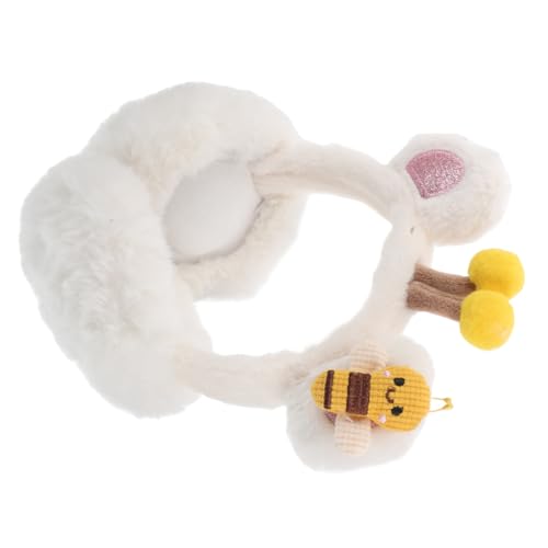 BESTYASH Fluffy Plush Cartoon Bee Ear Muffs for Adults Warm Winter Earmuffs for Cold Weather Ear Covers Foldable and Comfortable Ear Warmers for Boys