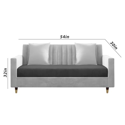 Image of Casaliving Garcia 3+2 Seater Sofa Set for Living Room (Black - Grey)