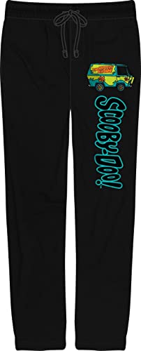 Scooby Doo Mystery Machine Logo Men's Black Graphic Pajama Pants