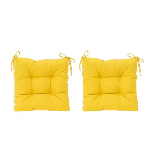 Image of QILLOWAY Indoor /Outdoor Square Seat Patio Cushion -2count,19-Inches (Yellow)