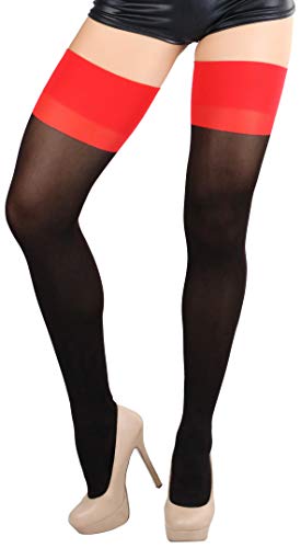 Image of ToBeInStyle Nylon Two Toned Cuban Heel Closed Toes Stockings