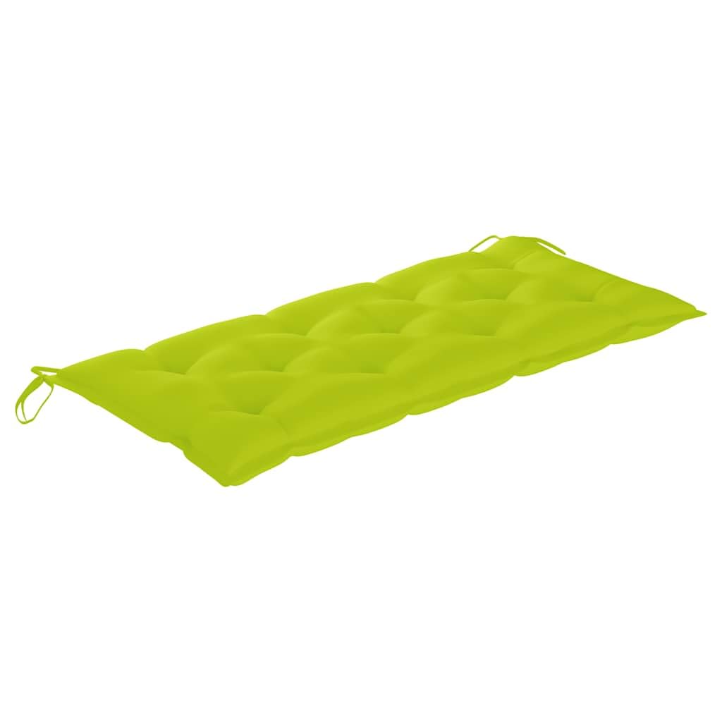 Składana ławka ogrodowa z bambusa z poduszką 118 cm
