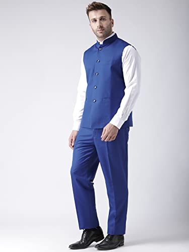 Image of hangup Men's Synthetic Notch Lapel Suit (2BasketTR RoyalBlue 40 Royal Blue