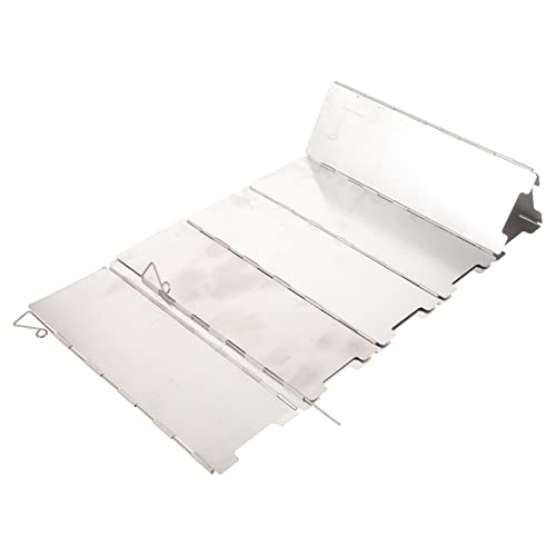 KICHOUSE 10-Piece Portable Camp Stove Windshield Outdoor Folding Windscreen Lightweight Windproof Tool for BBQ Cooking