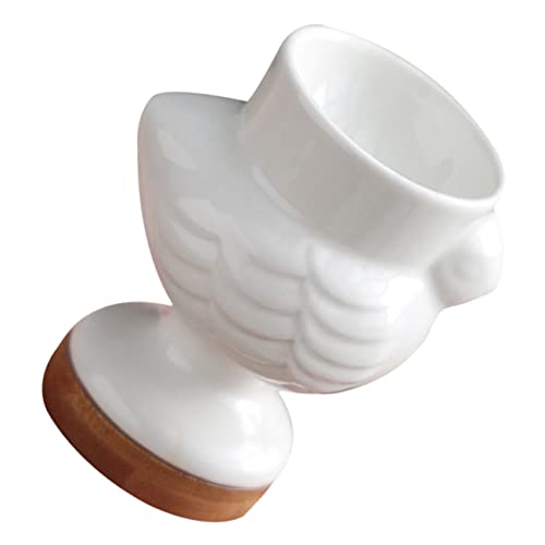 SOLUSTRE Huevera de Cerámica Forma de para Huevos Cocidos Soporte Resistente y Decorativo para Pascua Diseño para Mesa y Limpieza