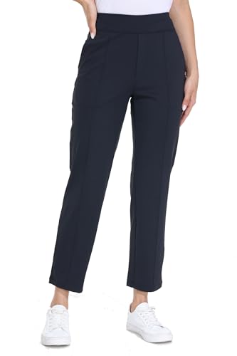 Golf Pants Women Work Dress Workout Track Travel Gym Athletic Sweatpants Stretch Pull on Office Slacks Lightweight Business Casual High Waisted with Pockets Trendy Clothes Jogger Outfits 27' Black M