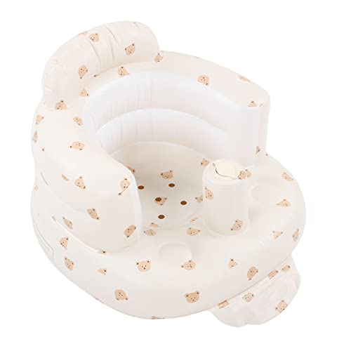 Inflatable Baby Floor Seat, Baby Inflatable Seat Back Support Sofa with Cartoon Pattern Adjustable Chair for Stabilizing Back Easy to Inflate and Carry