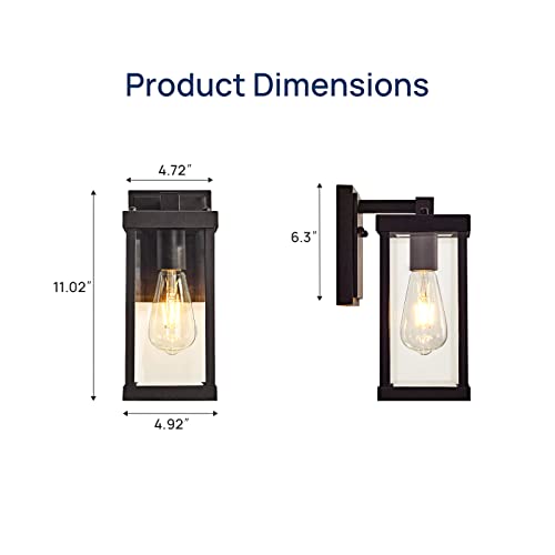 Up To New Outdoor Light Fixtures Wall Mount 11.02 Inches Anti-Rust Brown, Waterproof Porch Lights Outdoor Wall Lights With Clear Glass Shade, Outdoor Wall Sconce For House Patio Garage #TOP6