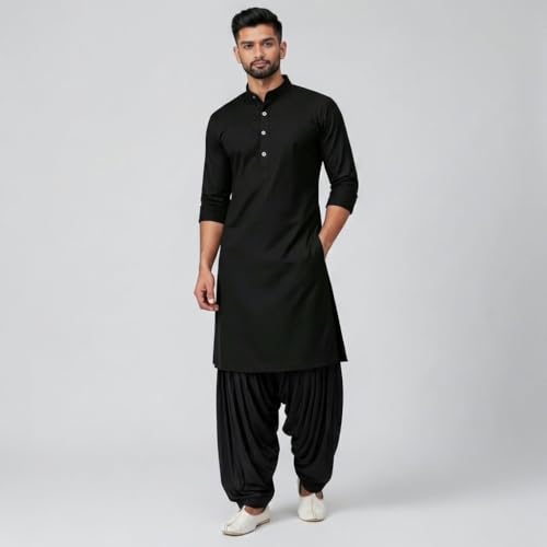 Image of Mens Pure Coton Kurta Dhoti Set | Traditional Ethnic Wear for Festive & Wedding Men's Cotton Kurta with Dhoti Set | Comfortable Ethnic Traditional Outfit Stylish Men's Cotton Kurta Dhoti Set.