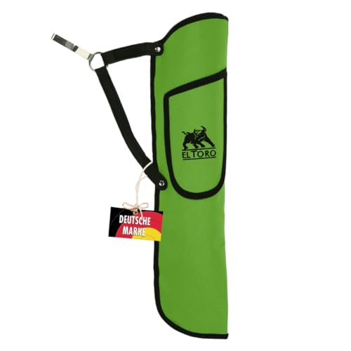 elToro Base² - Seitenköcher mit aufgesetzter Tasche, inkl Gürtelhaken, wasserabweisendes Cordura, 50 cm, RH, LH (Apfelgrün)