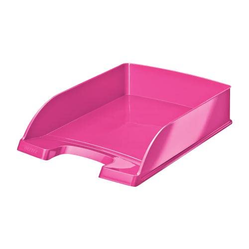 Leitz Wow Letter Tray Stackable Glossy Metallic W245xD380xH70mm Met Pink Ref 52263023+ Free Finchley Refill Pen (4)