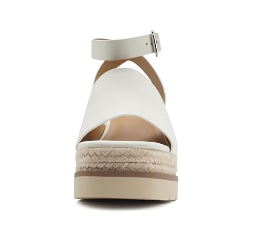 Image of Soda inchStella inch ~ Women Square Peep Toe Single Band Platform Espadrille Wedge Sandals with Adjustable Ankle Strap