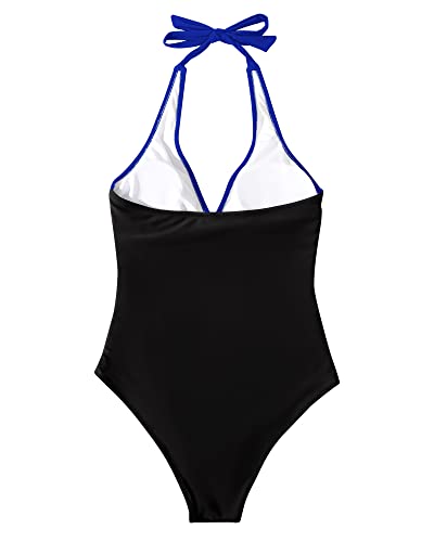 Image of SUUKSESS Women Sexy Tummy Control One Piece Swimsuits Halter Push Up Bathing Suits